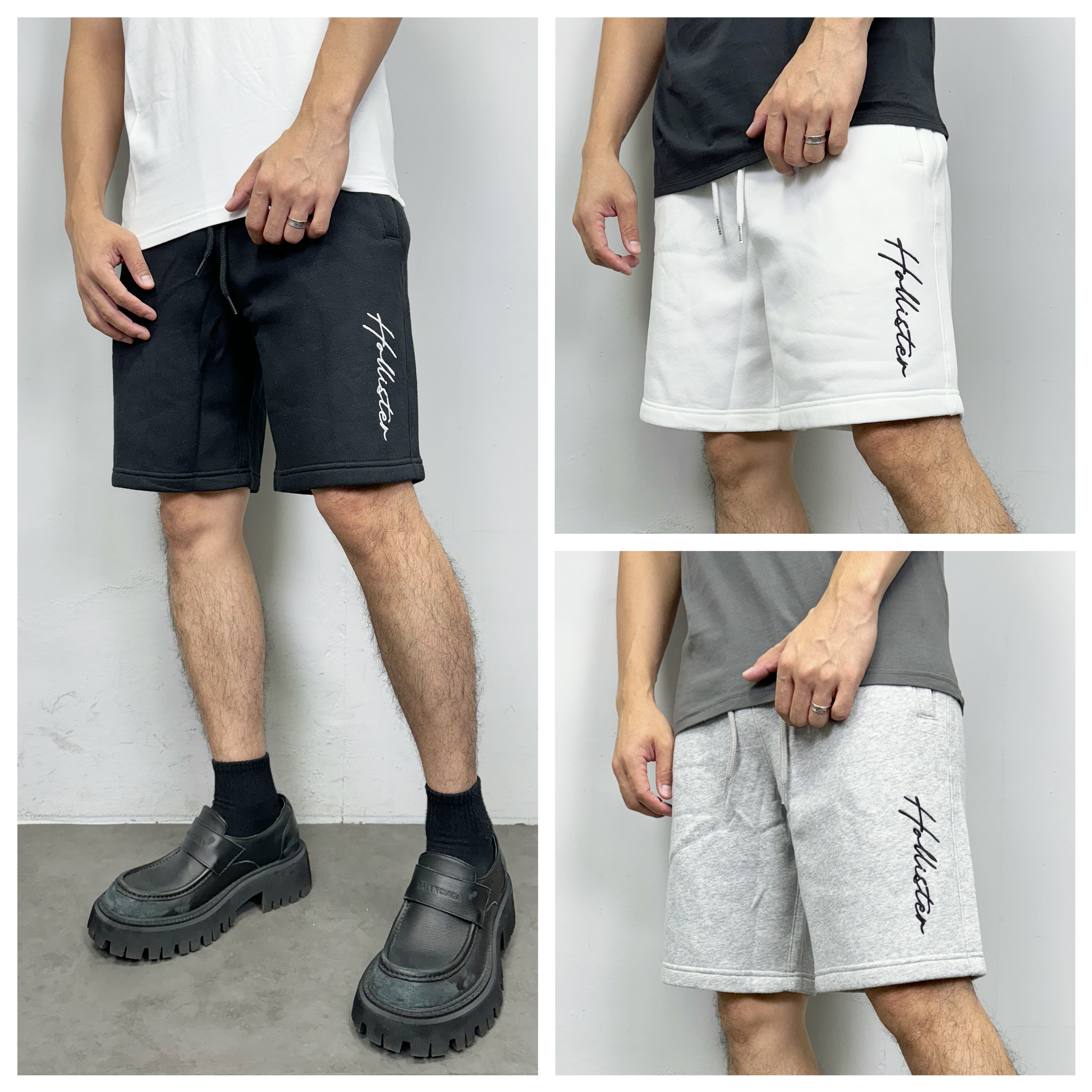 Hollister 海鷗 側邊直排草寫字母 短褲 棉褲