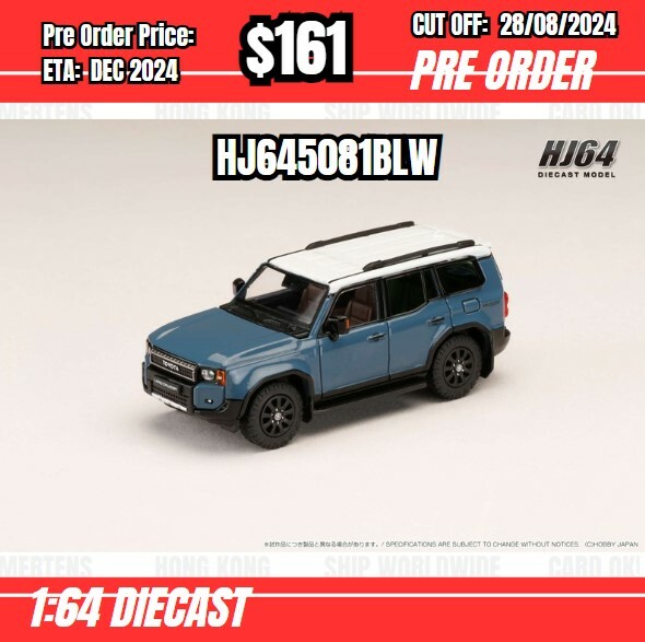 PO-$161 * Hobby Japan * 1:64 Toyota LAND CRUISER PRADO 1ST EDITION (LHD) BLUE HJ645081BLW [OD20/08]