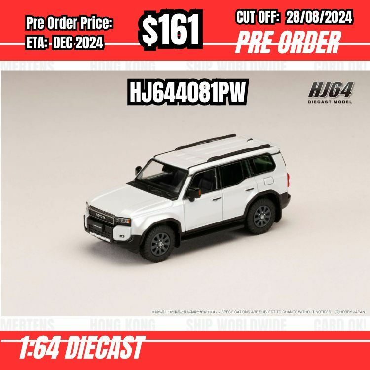 PO-$161 * Hobby Japan * 1:64 Toyota LAND CRUISER 250 (LHD) White HJ644081PW [OD20/08]