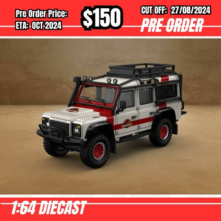 PO-$150 * Time Micro * 1:64 Defender 110 Jurassic Park Ordinary [OD20/08]