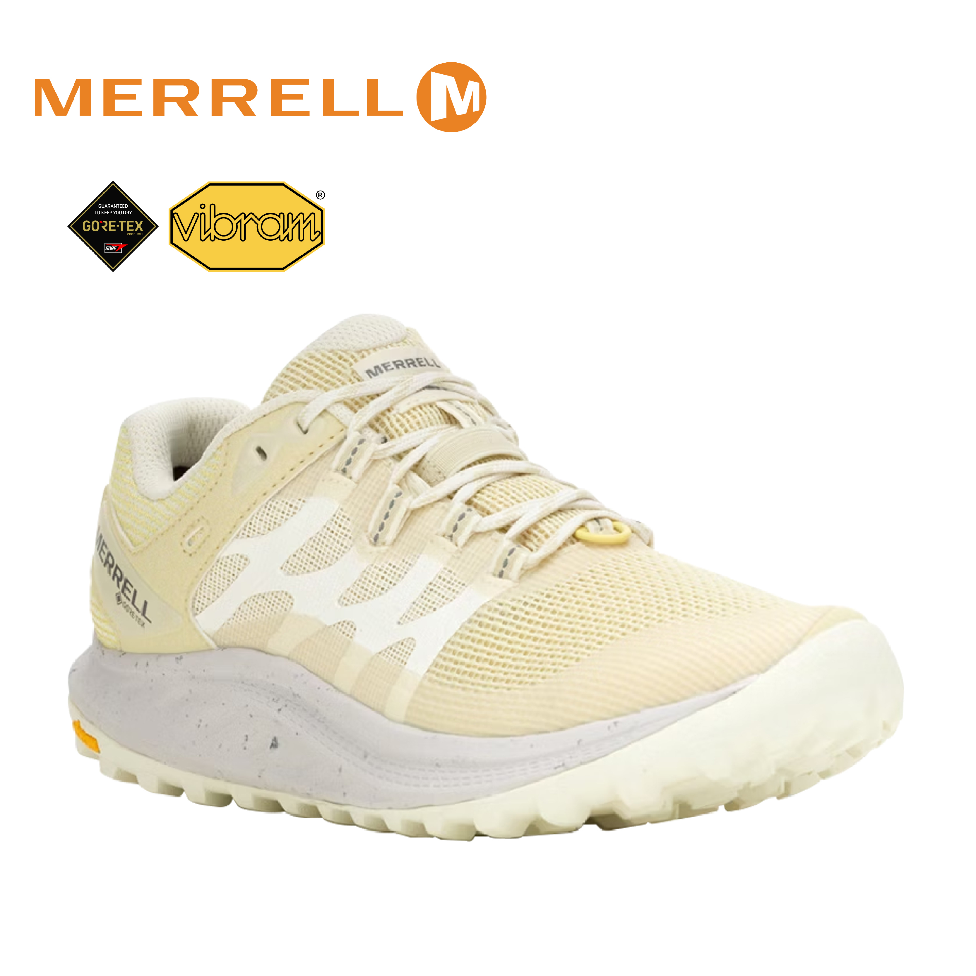 MERRELL 美國 ANTORA 3 GTX輕量越野健行鞋 女款 奶油黃色 33ML068296
