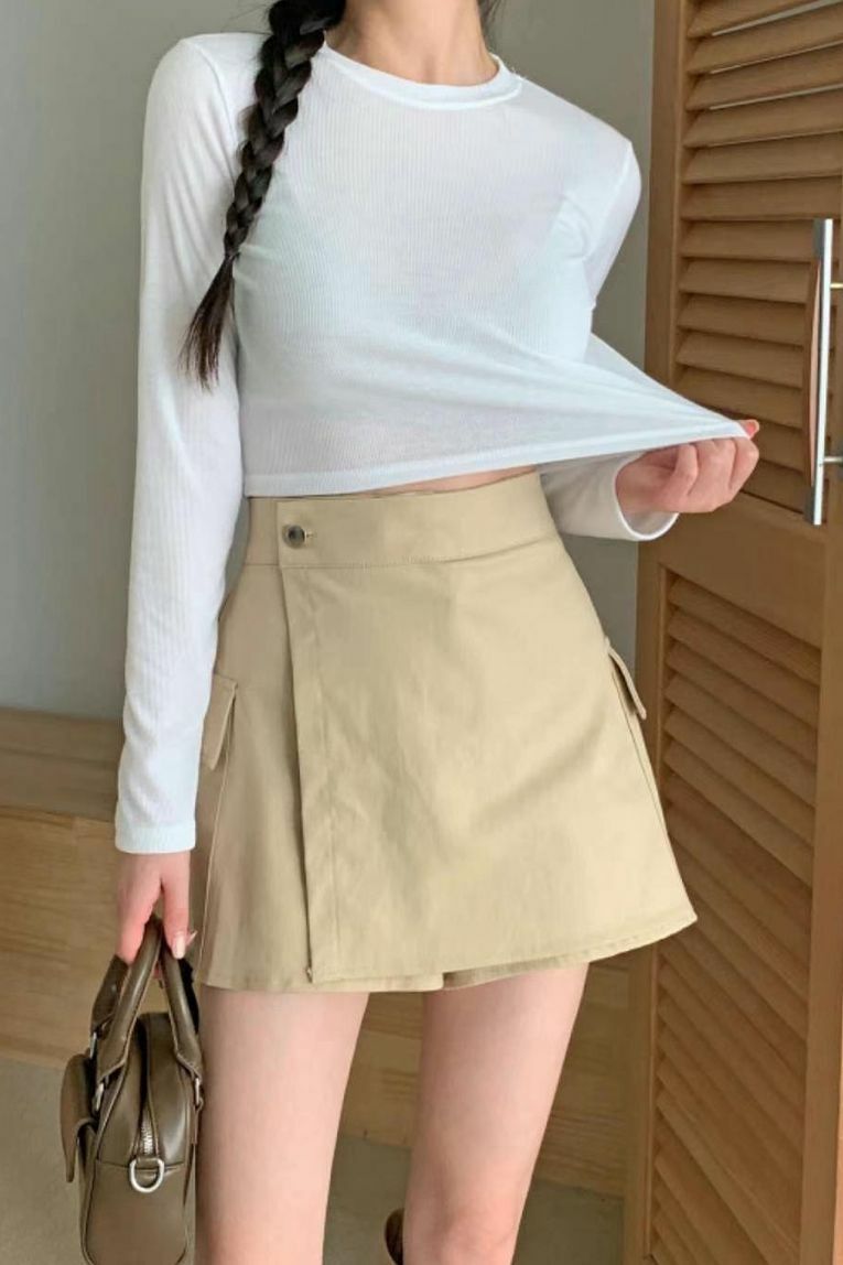 PANTS#14419🤎遮肚布工裝褲