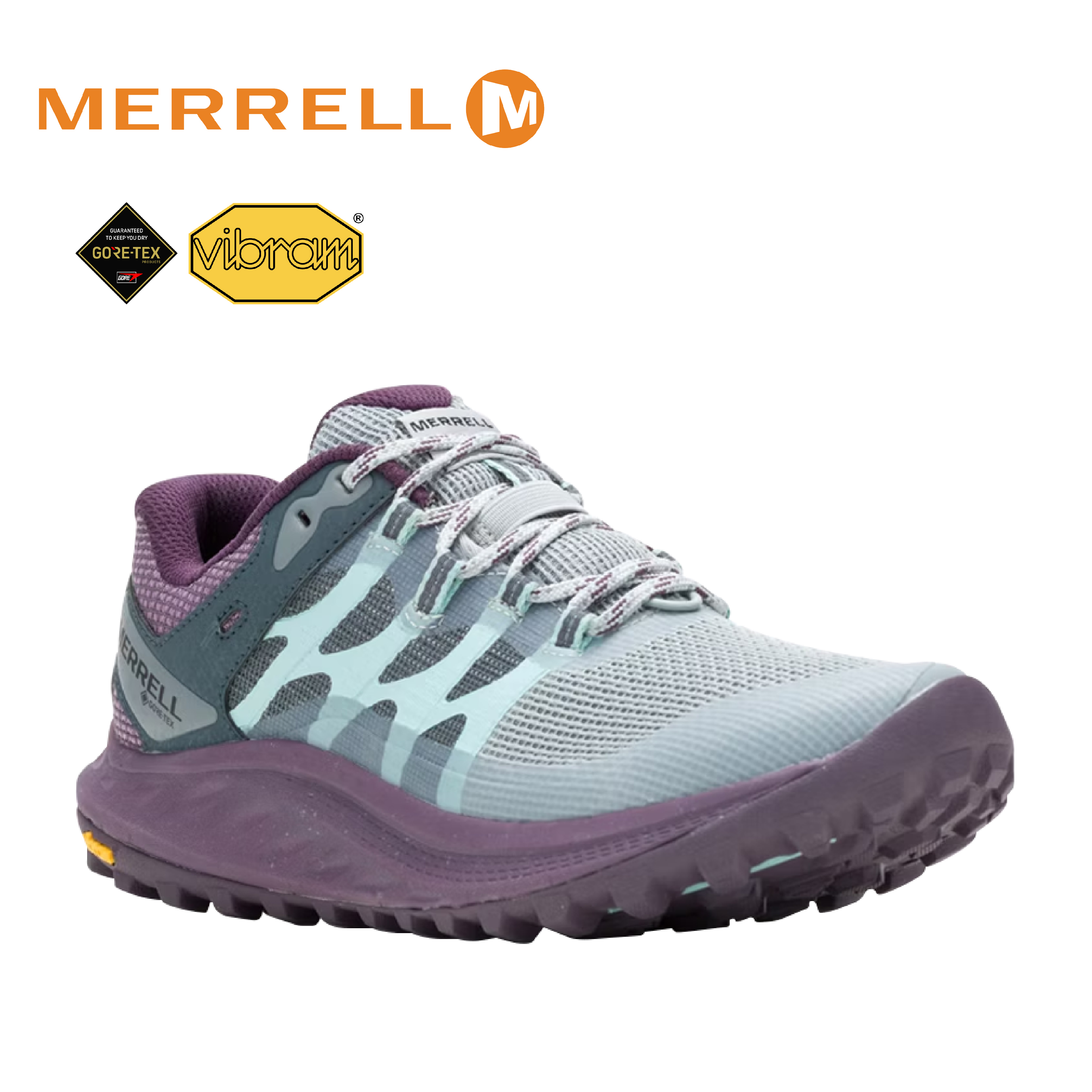 MERRELL 美國 ANTORA 3 GTX 輕量越野健行鞋 女款 霧灰紫色 33ML068294