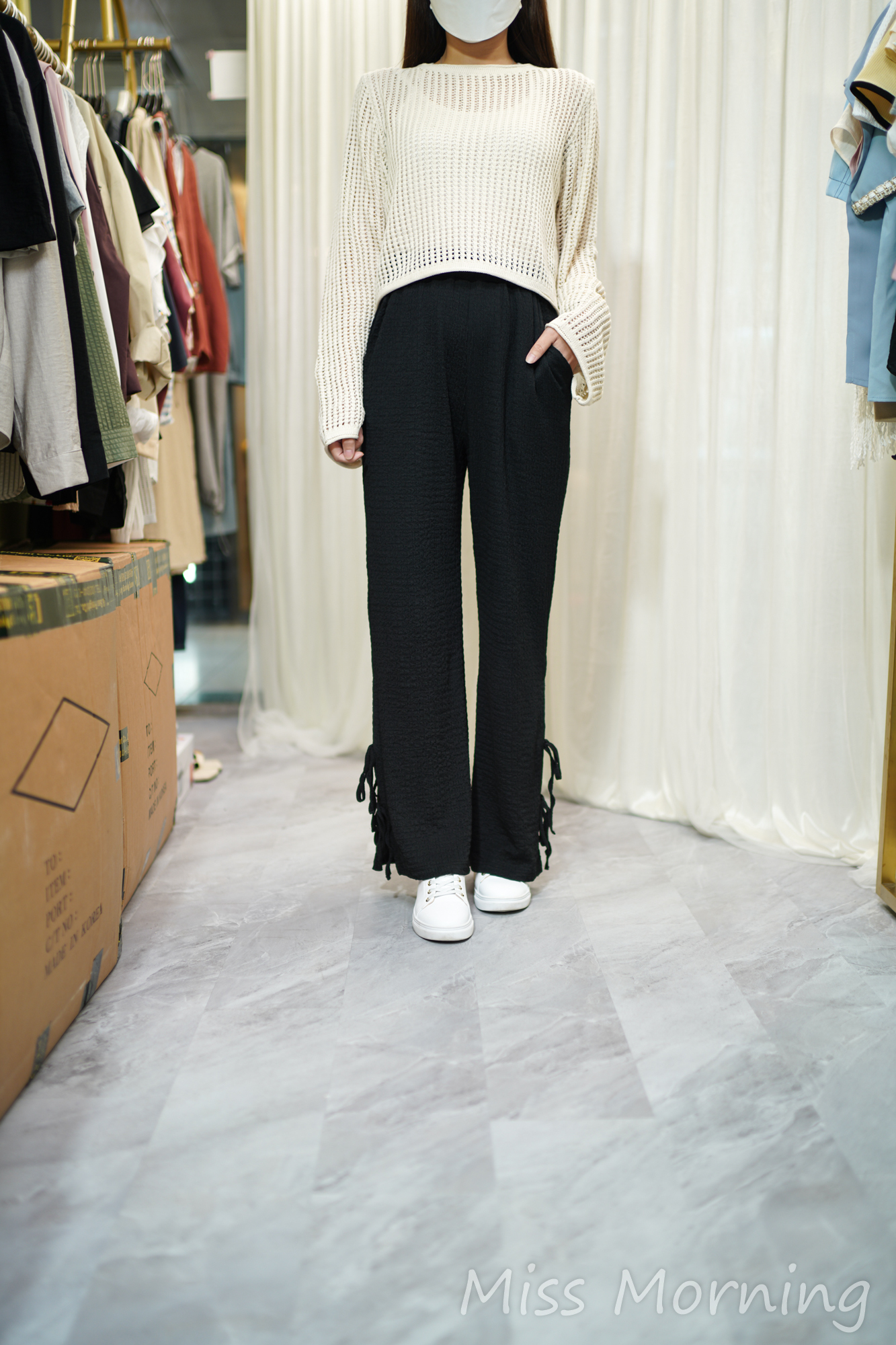 洞洞線衫(14077)&顯瘦交叉褲(33791)