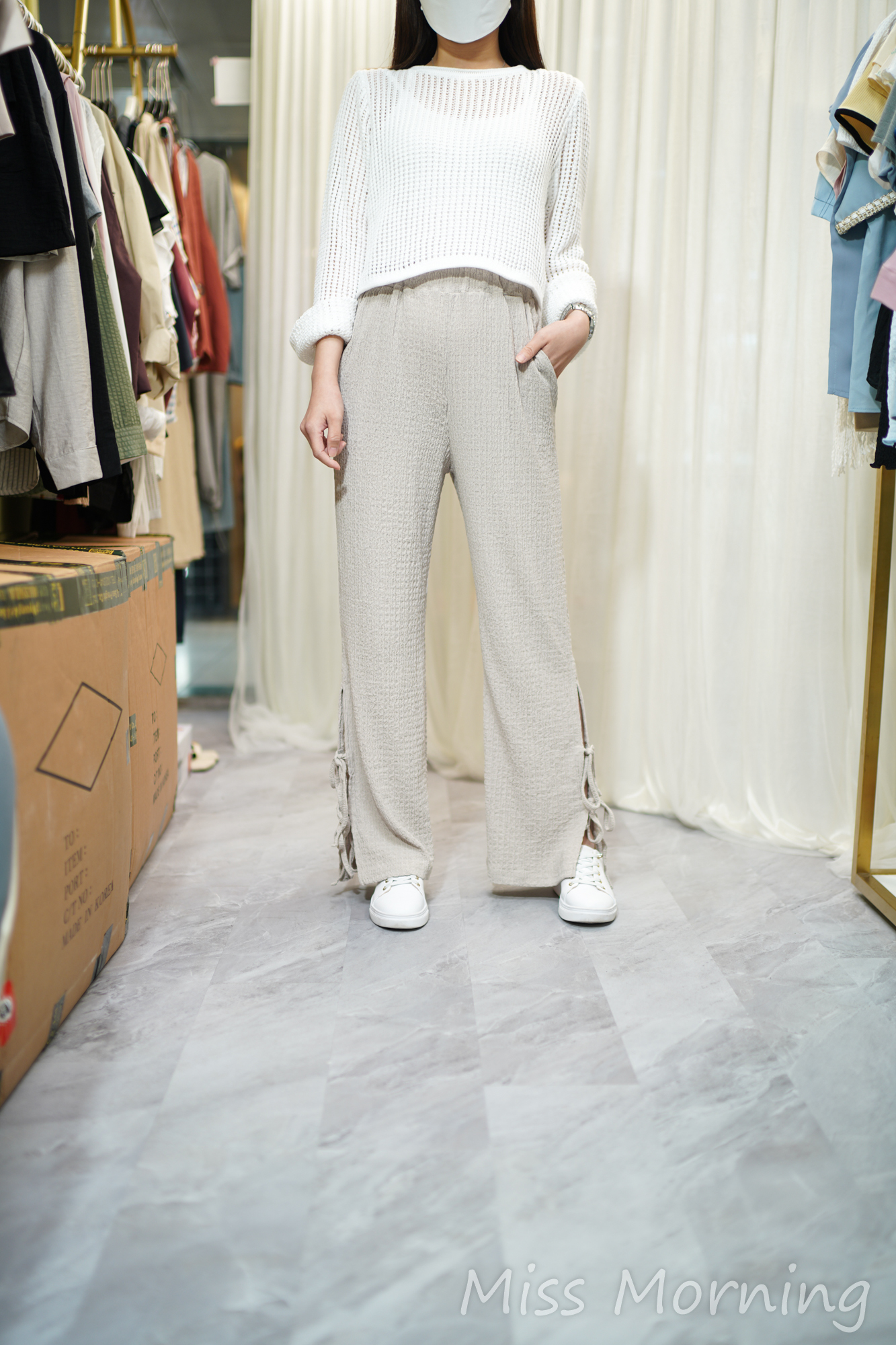 洞洞線衫(14077)&顯瘦交叉褲(33791)