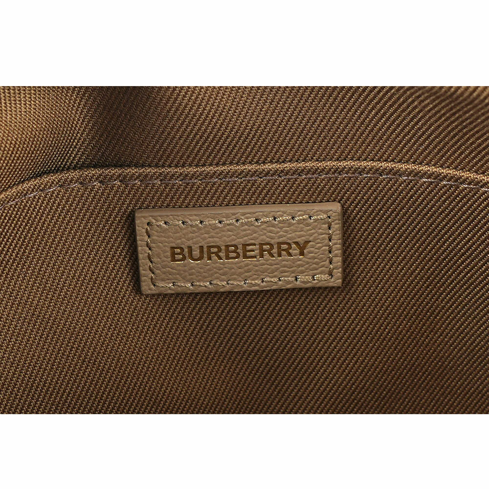 【BURBERRY】經典深格紋及牛皮大款拉鍊相機包(栗子色) 80844991