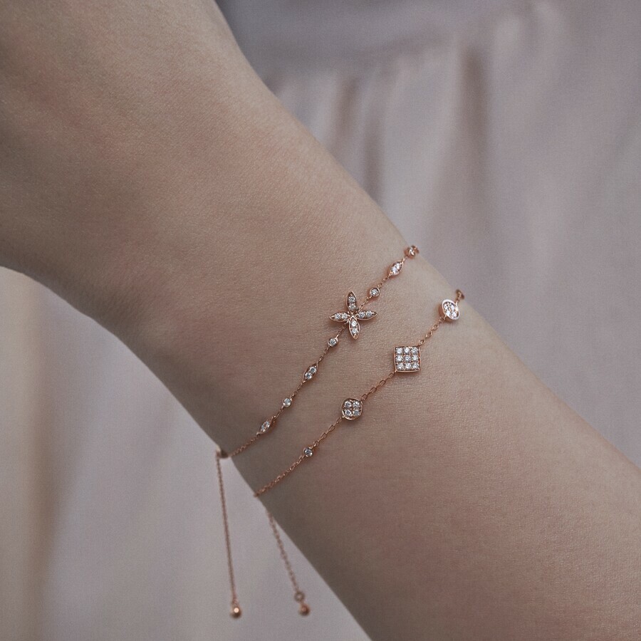 18K金鑽石手鏈 (白金/紅金)