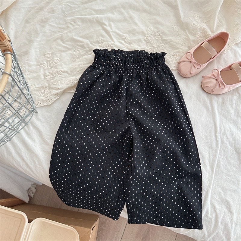 法式波點花苞褲