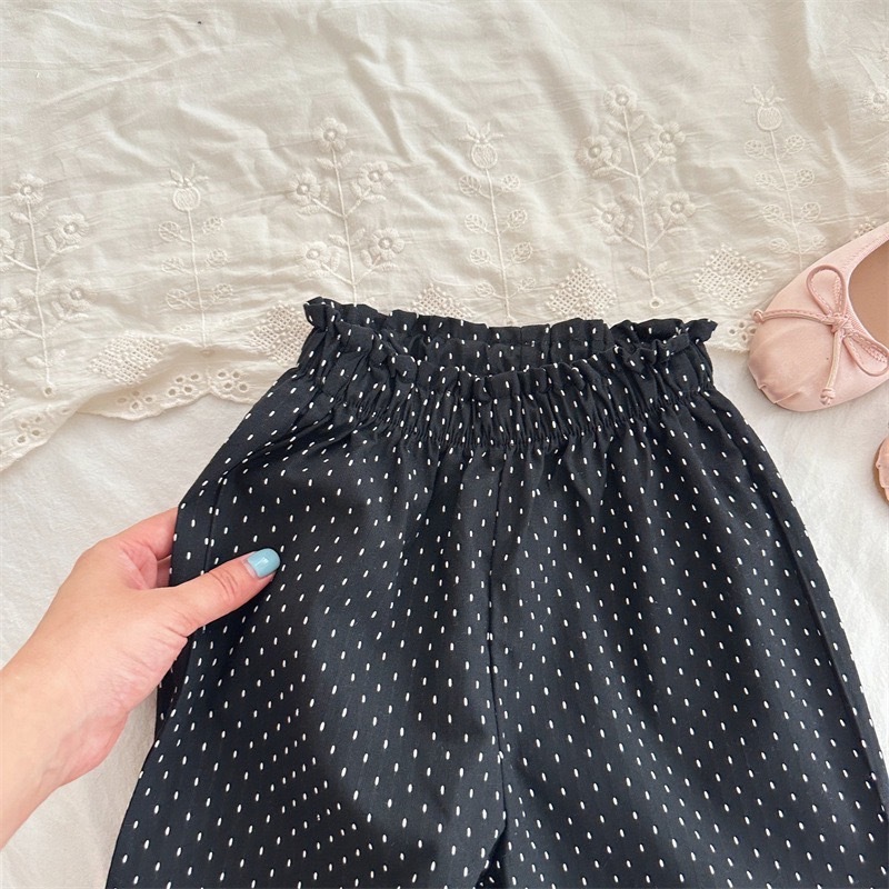 法式波點花苞褲