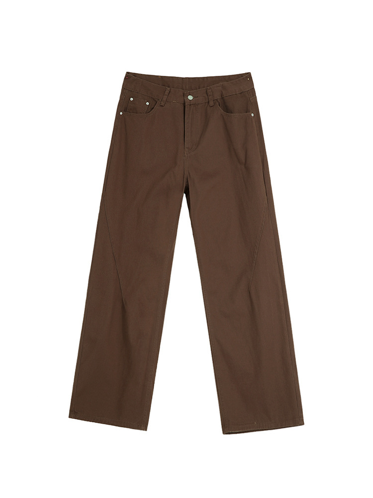 高級感美拉德寬鬆直筒牛仔褲