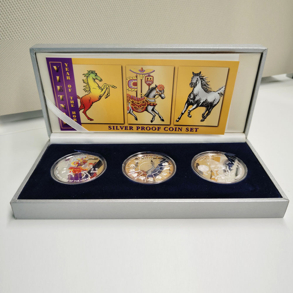 越南2002生肖馬年3枚套裝紀念銀幣