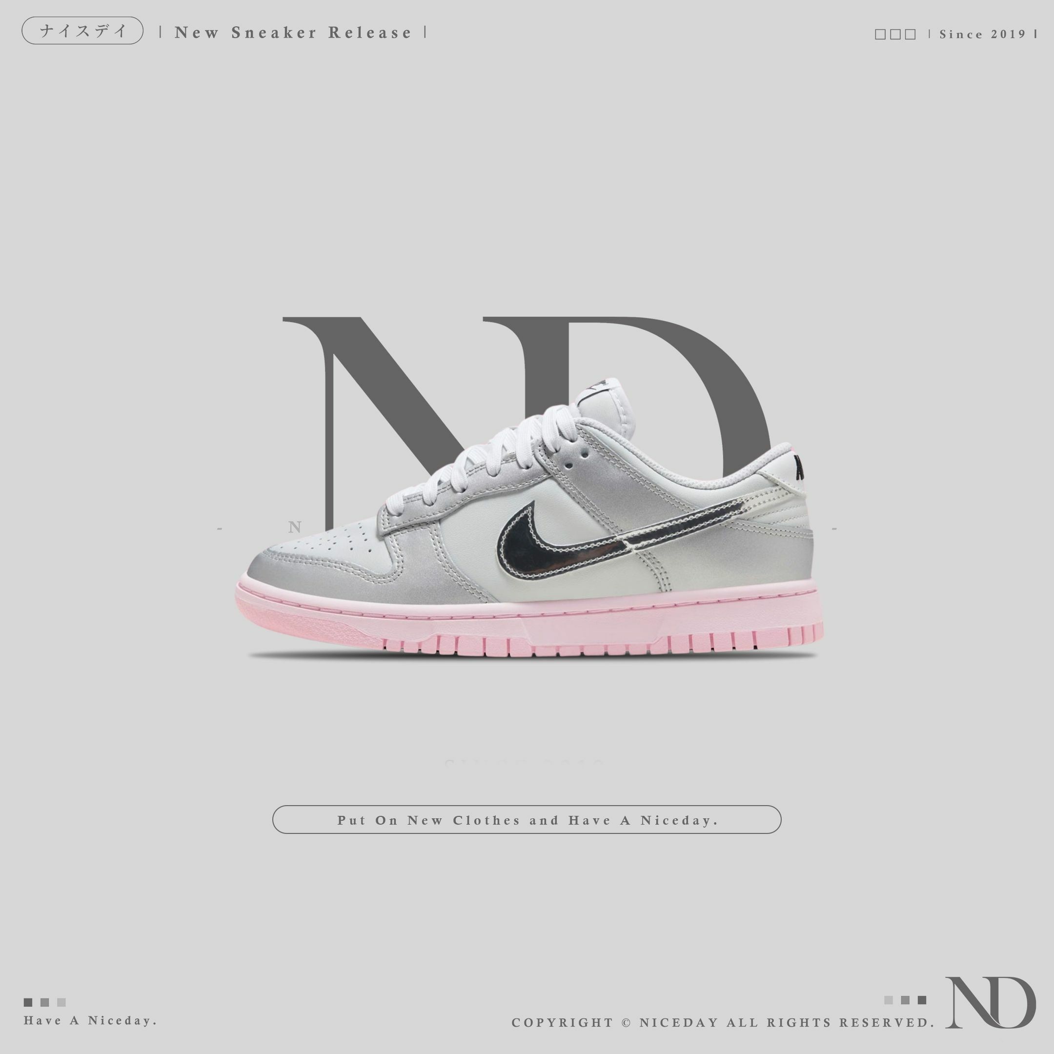 NICEDAY 現貨 Nike Dunk Low Y2K 金屬銀粉 銀色 金屬 粉色 HM3698-006