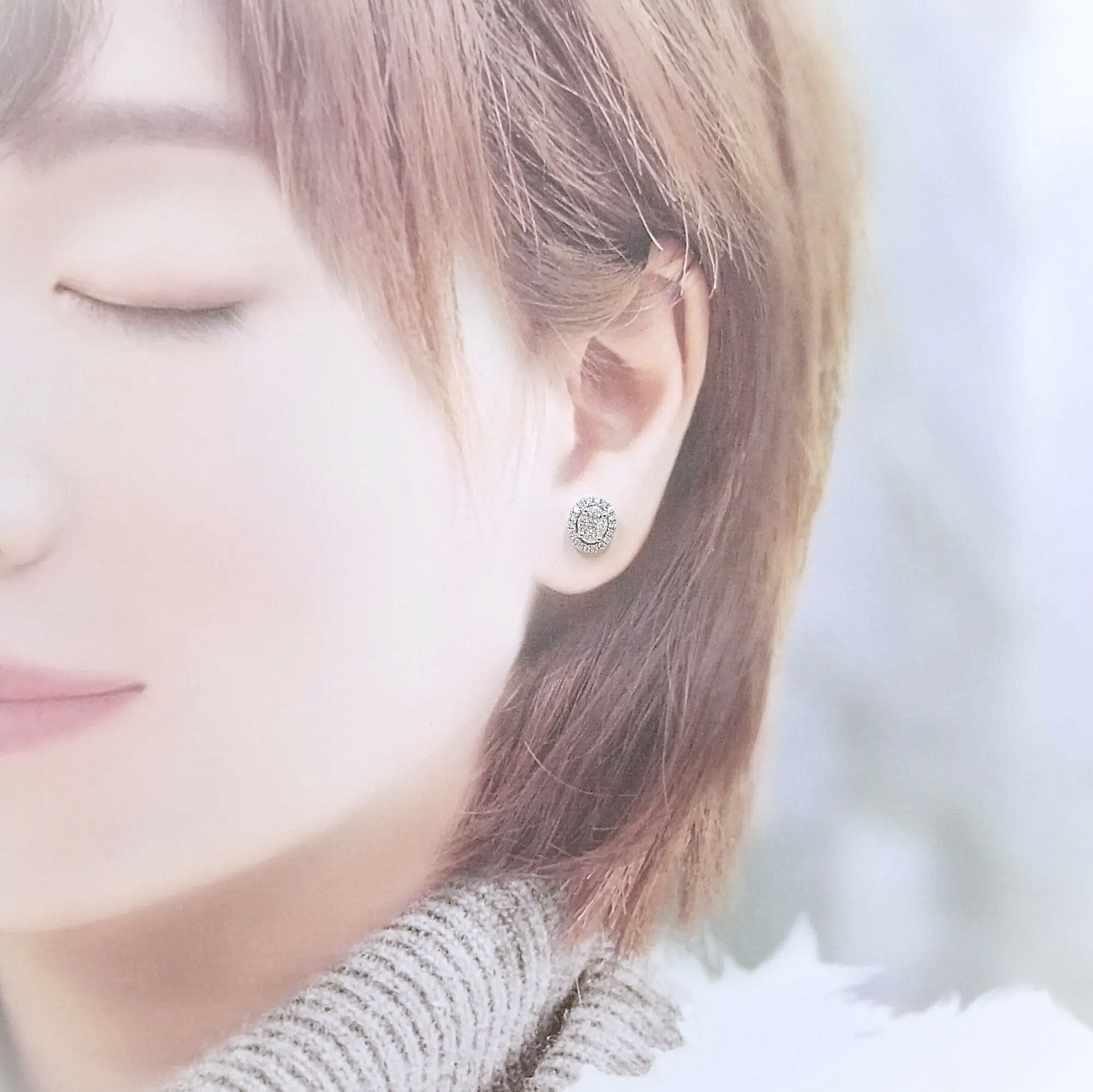 18K White Gold 0.87ct Diamond Earrings