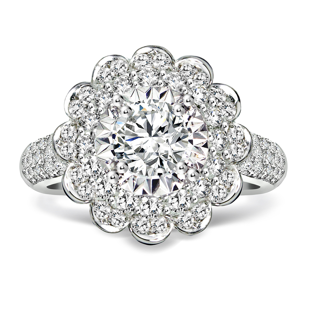 一克拉18K金絢美花漾-戒墜兩用