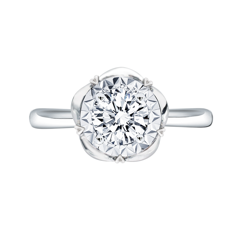一克拉PT950簡約花苑鑽石戒指