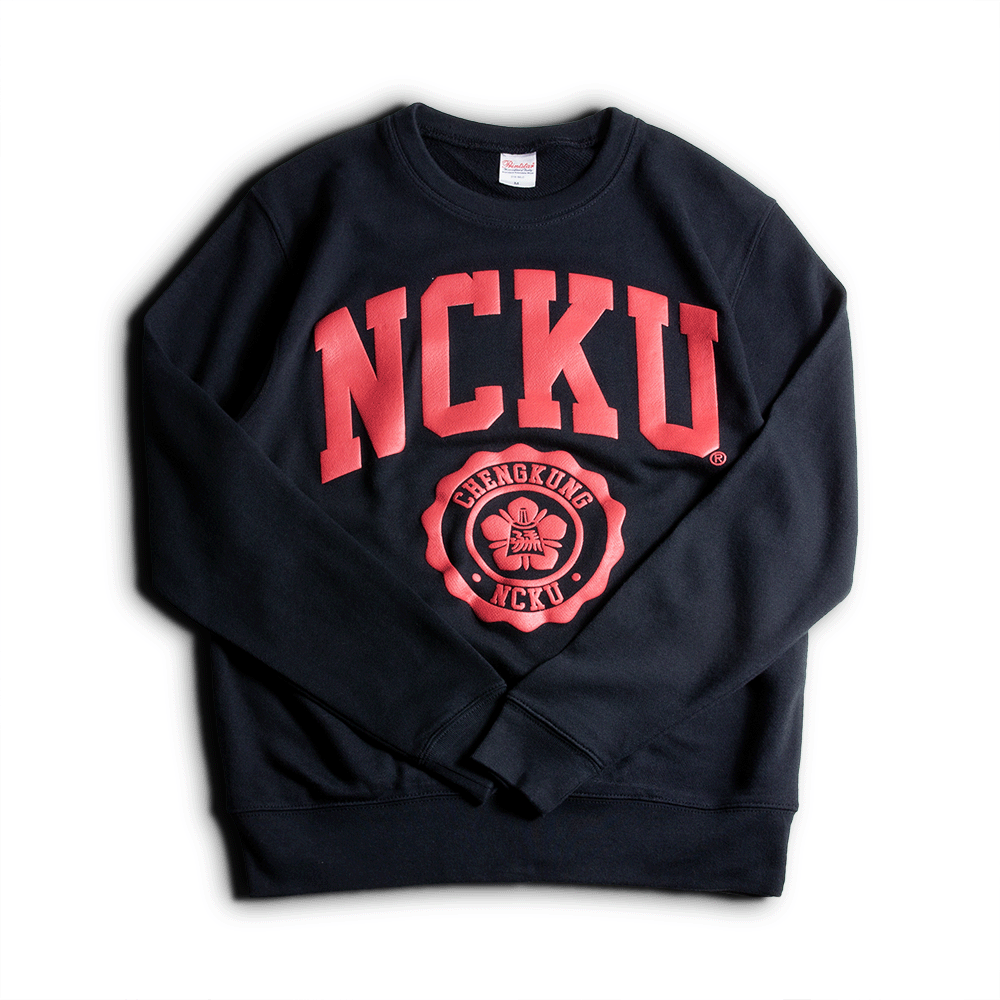 成功大學 NCKU 美式大LOGO發泡印花 大學T (黑色/白色）