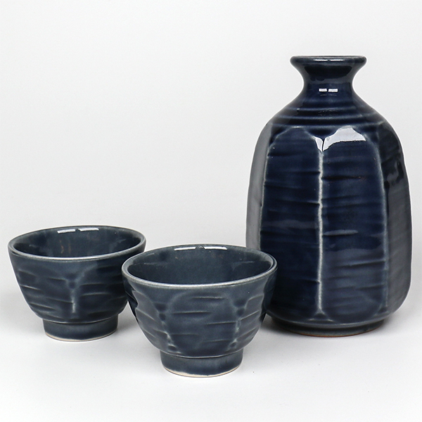 八角藍色 清酒器組