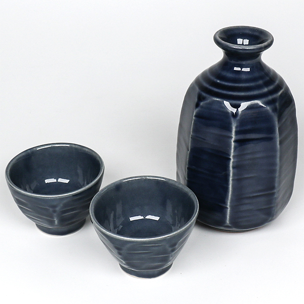 八角藍色 清酒器組