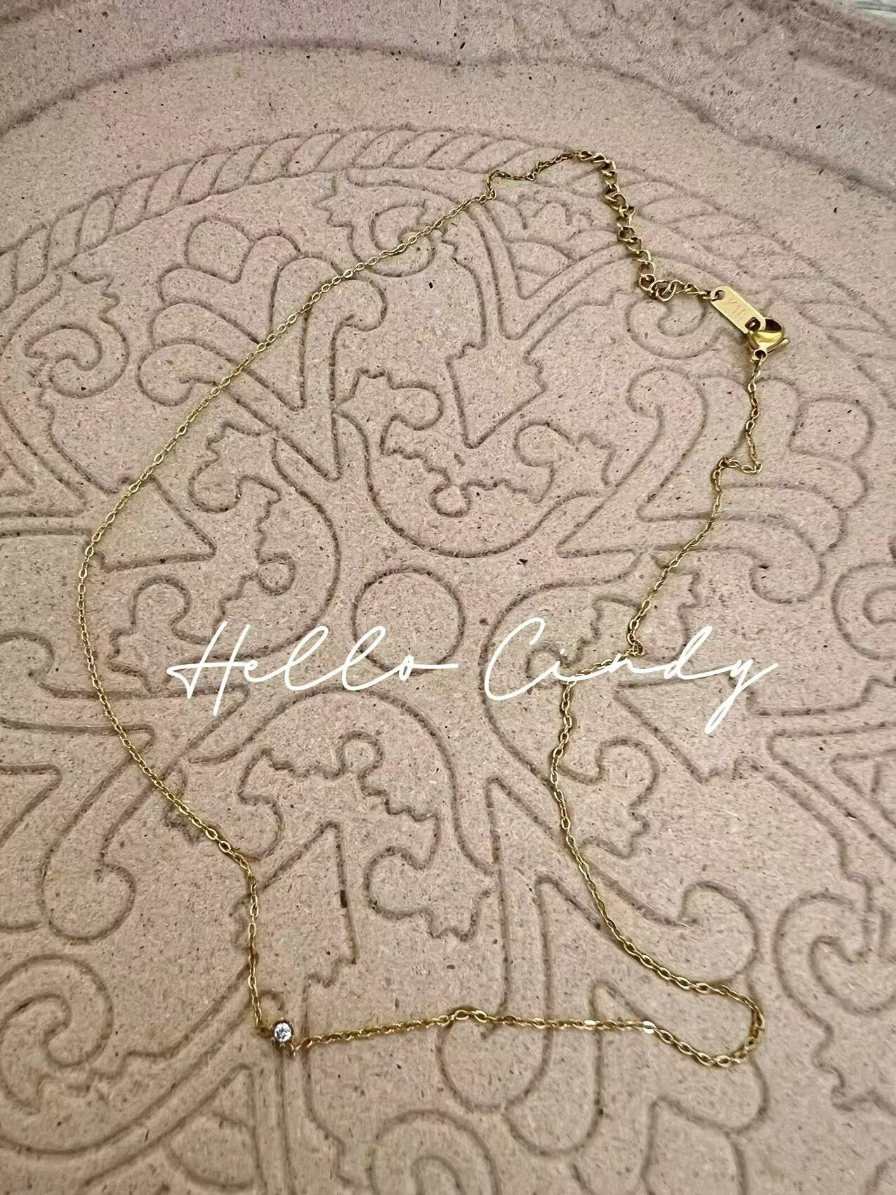 V03043 現貨-我的小情人單顆水鑽項鍊