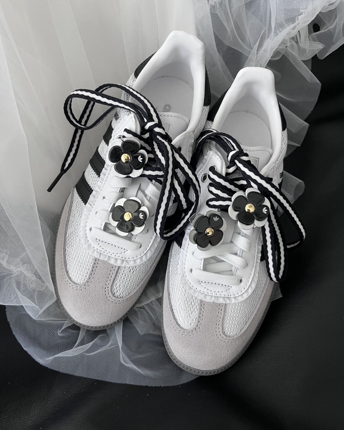 <買就附品牌鞋飾!!> Adidas Originals Samba OG 芭蕾風 蕾絲 金屬小花