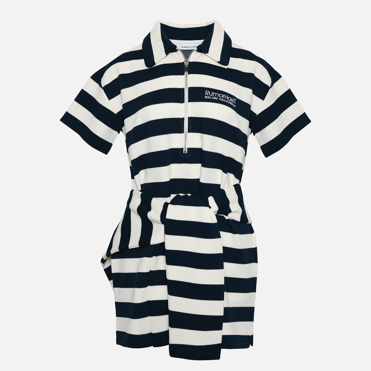 Navy Striped Polo Dress