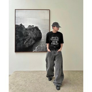 蝴蝶做舊英文短袖 復古 休閒 純棉 潮流 夏季