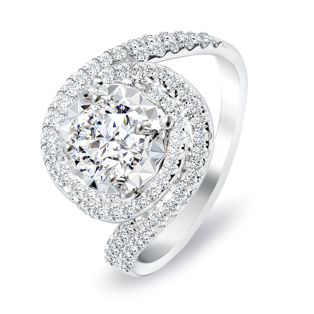 一克拉18K金風華鑽石戒指