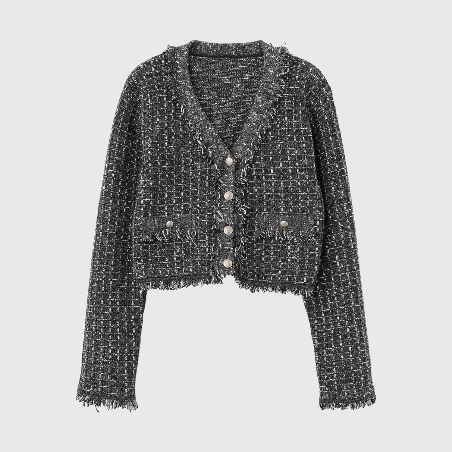 [GENERAL IDEA] WOOL KNIT TWEED JACKET