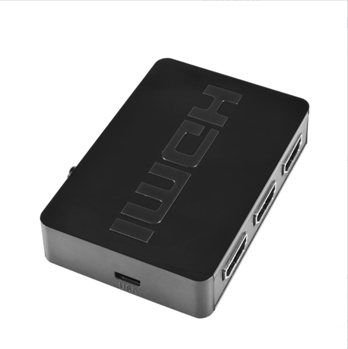 HDMI Switcher 3 in 1 Out Support 1080P HD Video Switcher 3 Cut 1 Video Converter (Black)