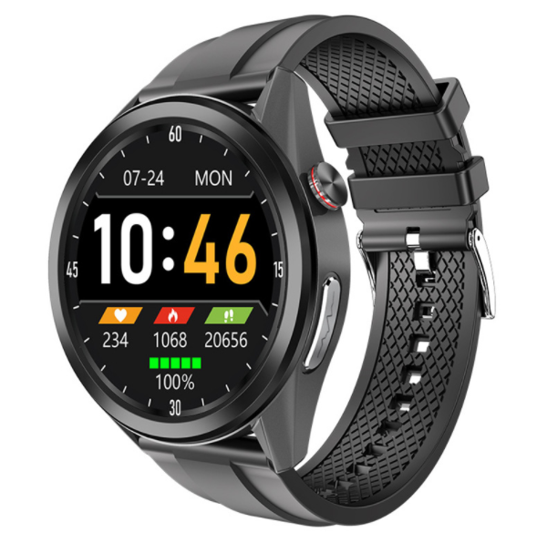 熱推W10智慧手錶心率血壓ECG+PPG心電圖血壓體溫健康監測運動手環 （TPU-黑黑）