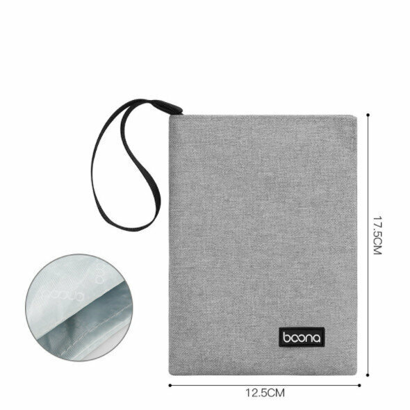 Portable phone bag, power bank, data cable, earphone, U disk, large capacity, simple and portable, multi-functional storage bag (small gray)