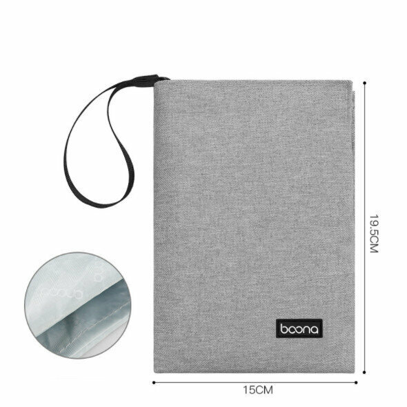 Portable phone bag, power bank, data cable, earphone, U disk, large capacity, simple and portable, multi-functional storage bag (large gray)