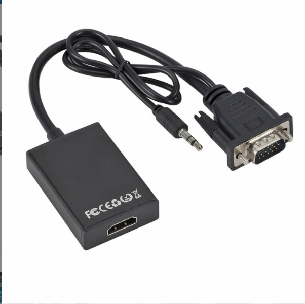 VGA converter with audio (black)