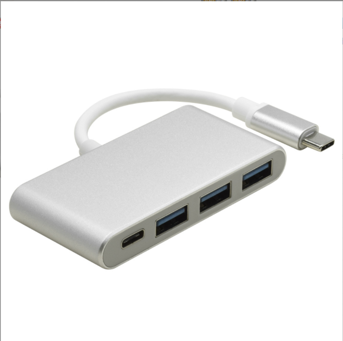 新款type c分線器3.0集線器USB hub筆記本外接USB擴展口帶PD供電（銀色）