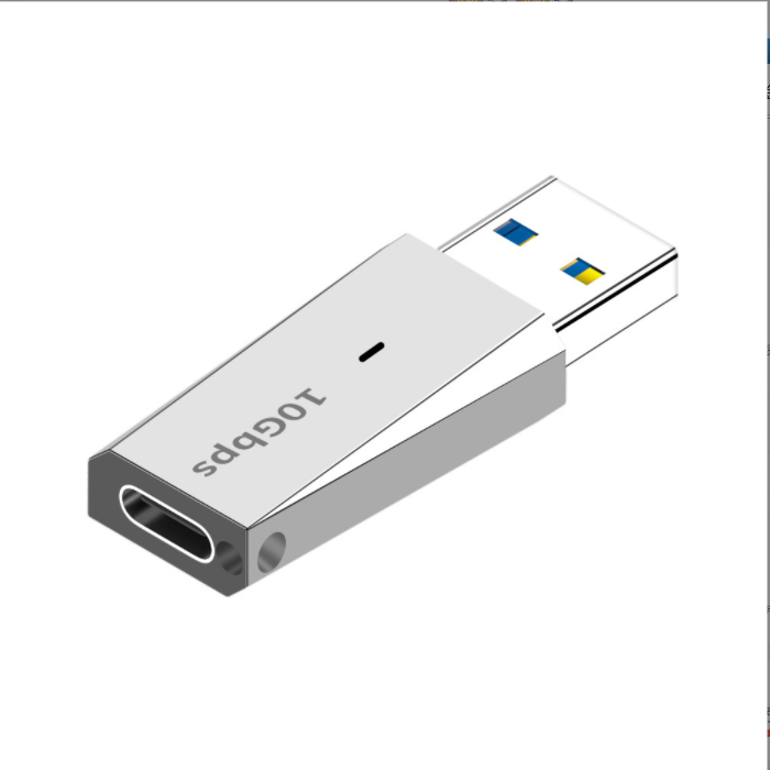 新款USB轉type-c母轉接頭10Gbps高速轉換器（香檳金色）