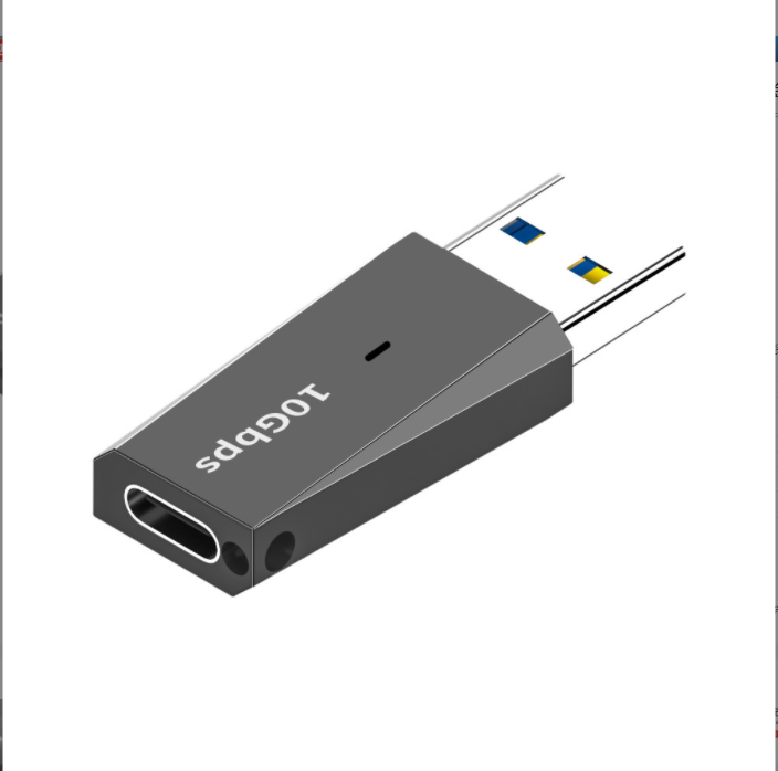 新款USB轉type-c母轉接頭10Gbps高速轉換器（槍色）