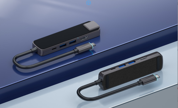熱推type-c五合一擴展塢type-c轉RJ45帶高清HDMI接口USB3.0HUB分線器（黑色）