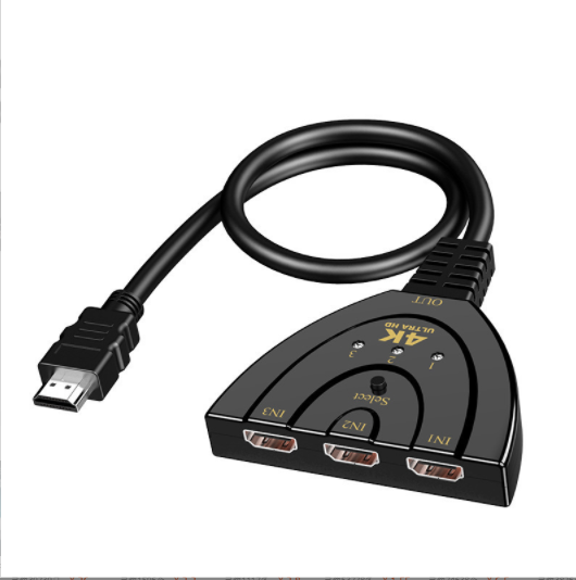 HDMI Converter Now HDMI Switcher 3 In 1 Out Pig Tail Switcher (Black)