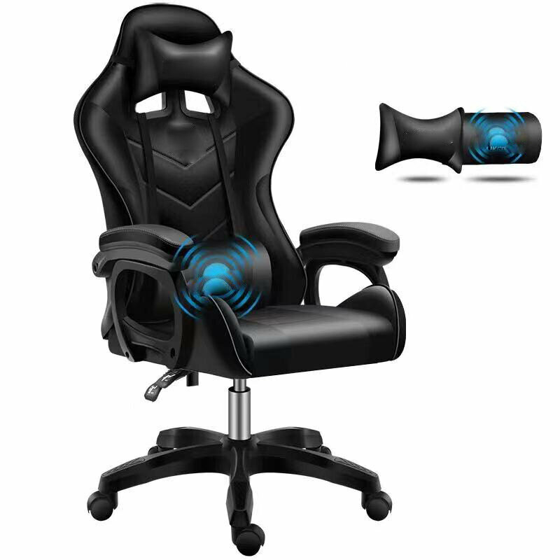 Massage Gaming Chair Gaming Chair (Upgraded 190-Black)