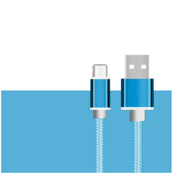1m long 2A mobile phone fast charging data cable nylon braided wiring [1m android android charging data cable (sky blue)]
