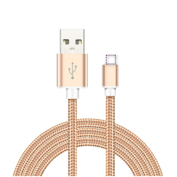 1 meter long 2A mobile phone fast charging data cable nylon braided wiring [1 meter apple charging data cable Lightning (Tuhao Gold)]