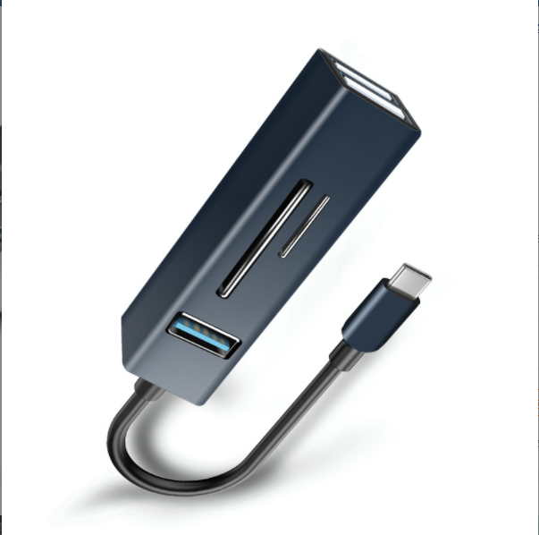 type-c docking station splittertypec card reader SD/TF memory card USB hub 3.0USB (navy)