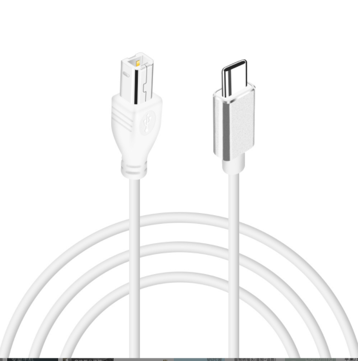 新款type-c電鋼琴連接線轉B公打印支持平板安卓設備MIDI電子琴連接線3米（白色）