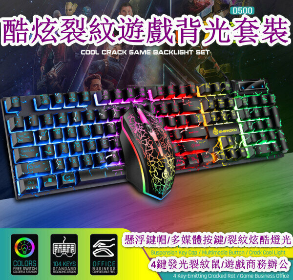 Wired Film Type-D500 Crack-Keyboard and Mouse Set