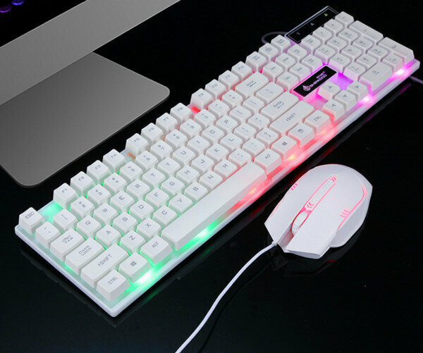 Wired Keyboard & Mouse Set - D280 Set - White
