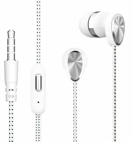 Wired 3.5mm In-Ear Sports Earbuds Sports Plating Gaming Subwoofer Headphones (Silver Headphones)