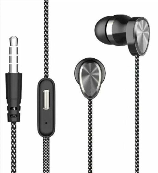 Wired 3.5mm In-Ear Sports Earbuds Sports Plating Gaming Subwoofer Headphones (Black Headphones)