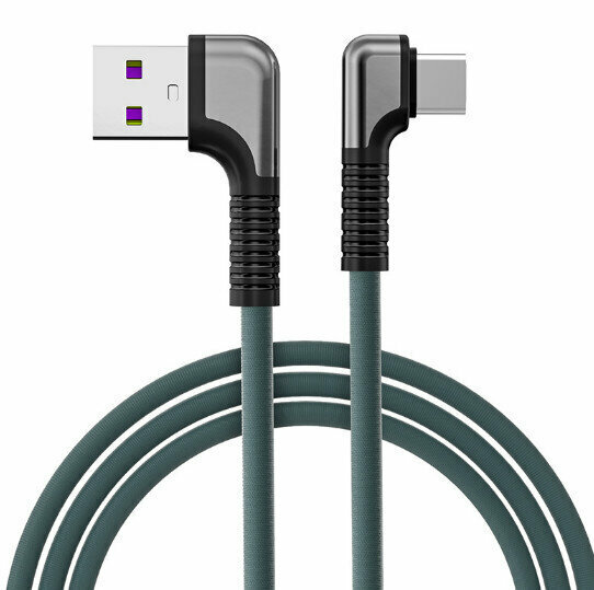 Double Elbow Data Cable for Android 5A Fast Charging Cable (Android Interface Android-1m Green)