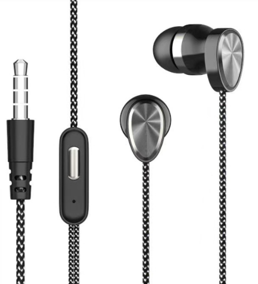 Wired 3.5mm In-Ear Sport Earbuds Sports Plating Gaming Subwoofer Headphones (Black Earphones in Bag)