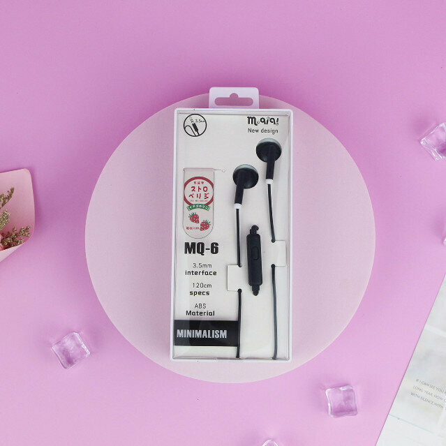 Over-the-ear cartoon boxed headphones with microphone (black)